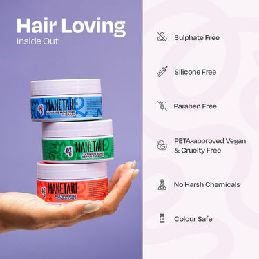 MANETAIN Ultimate Moisture Therapy - 100gm | Deep Conditioning for Dry, Frizzy, Thirsty Hair | Hydrating Formula with Algae Oil, Avocado Butter, and Hyaluronic Acid | Sulphate, Paraben, Silicone-Free | Curl Definition & Frizz Control